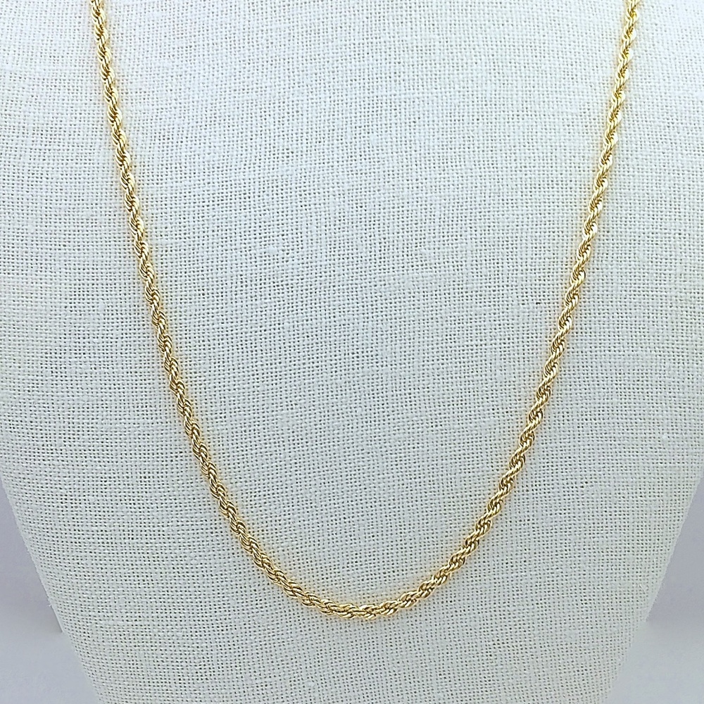 GOLD PLATED ROPE CHAIN, 24", 3mm